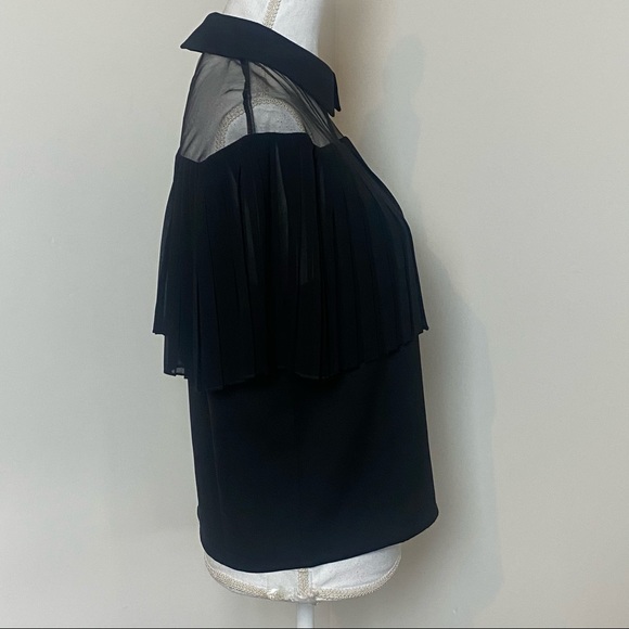 Garcia Top black pleated blouse small - Picture 3 of 15